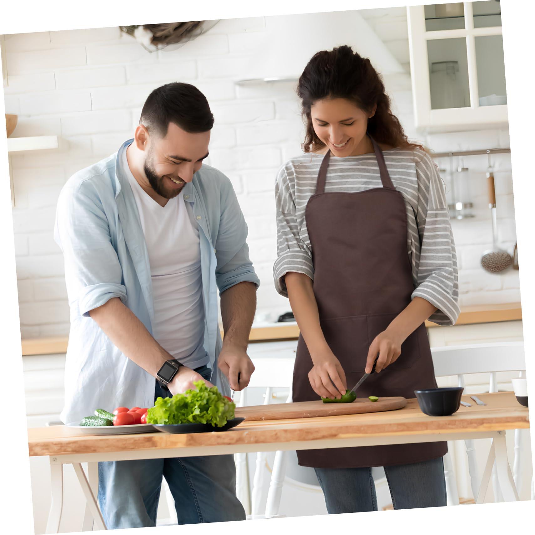 Hohopeti 12 Piezas Delantales de Cocina Unisex Colgantes con Bolsillo Frontal Resistentes y Versátiles para Hogar Peluquería y Taller