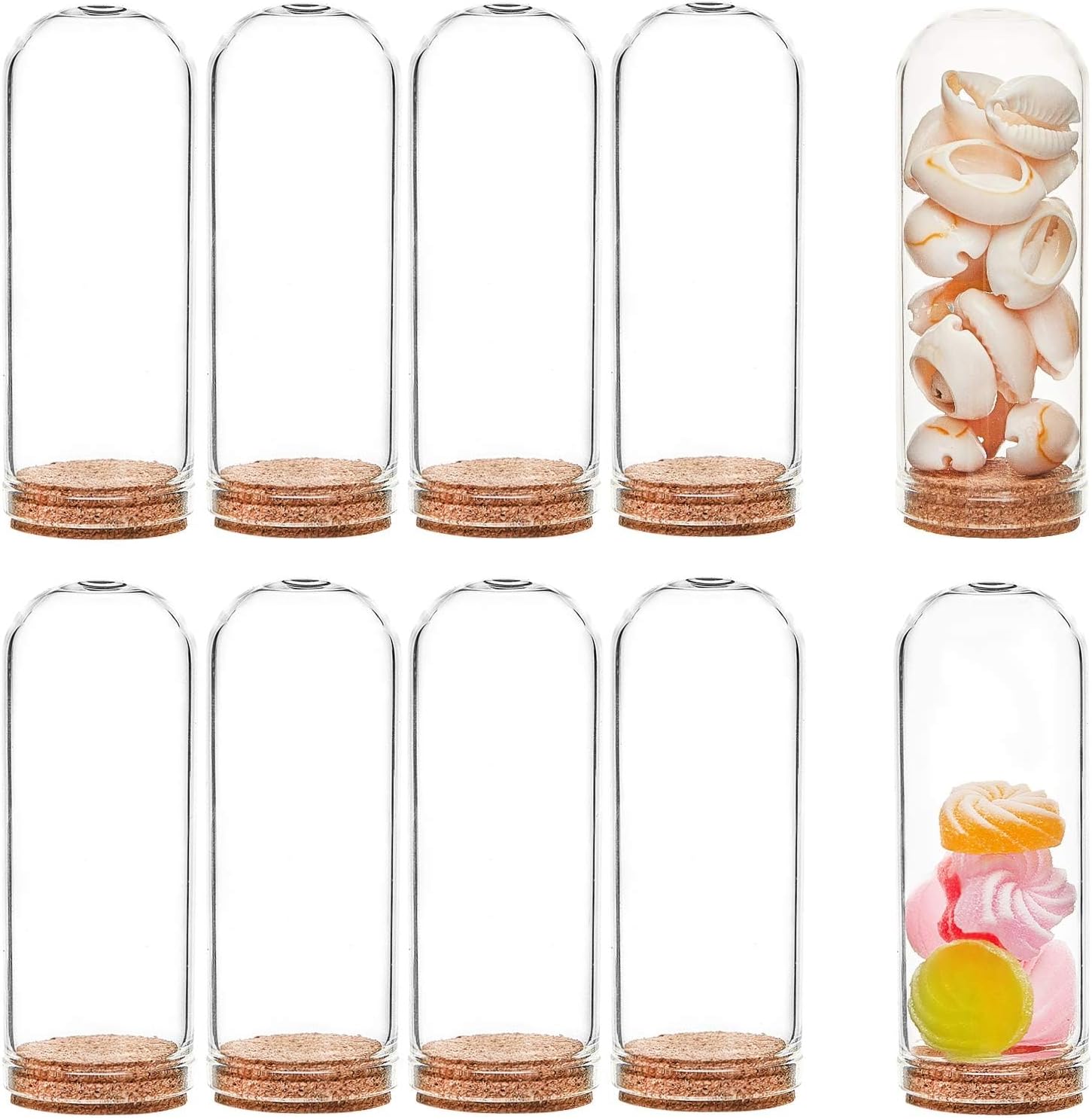 BENECREAT 20 Pack 40ml Glass Dome Jars Decoration Bottles Cloche Bell Jar with Cork Stoppers for Wedding Party Favors, Arts, Gift, Home Decoration, Mother's Day Gift Packing