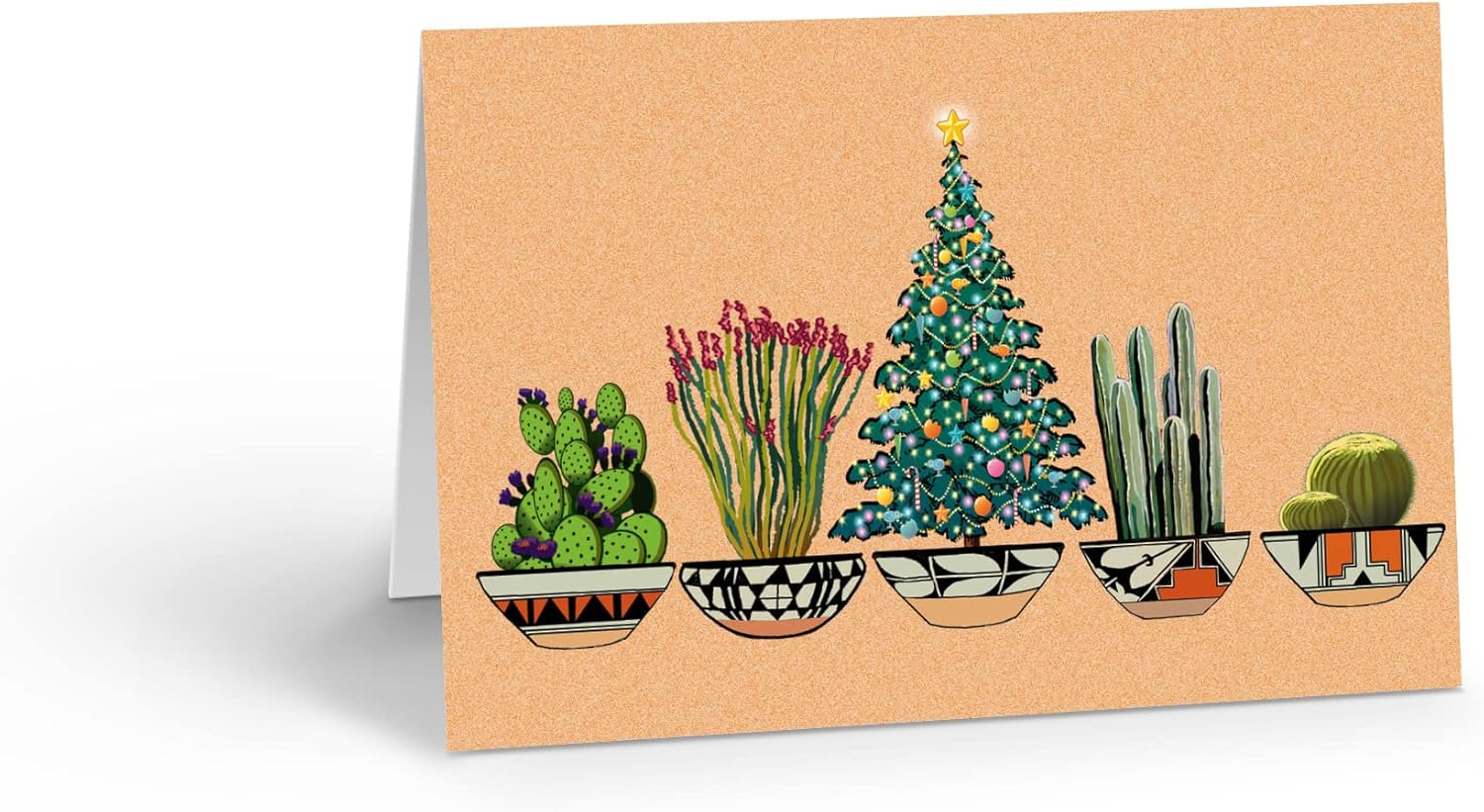 Stonehouse Collection | Christmas Cards | Cactus Christmas Tree | 12 Southwest Holiday Cards & Envelopes | USA Made (Standard)