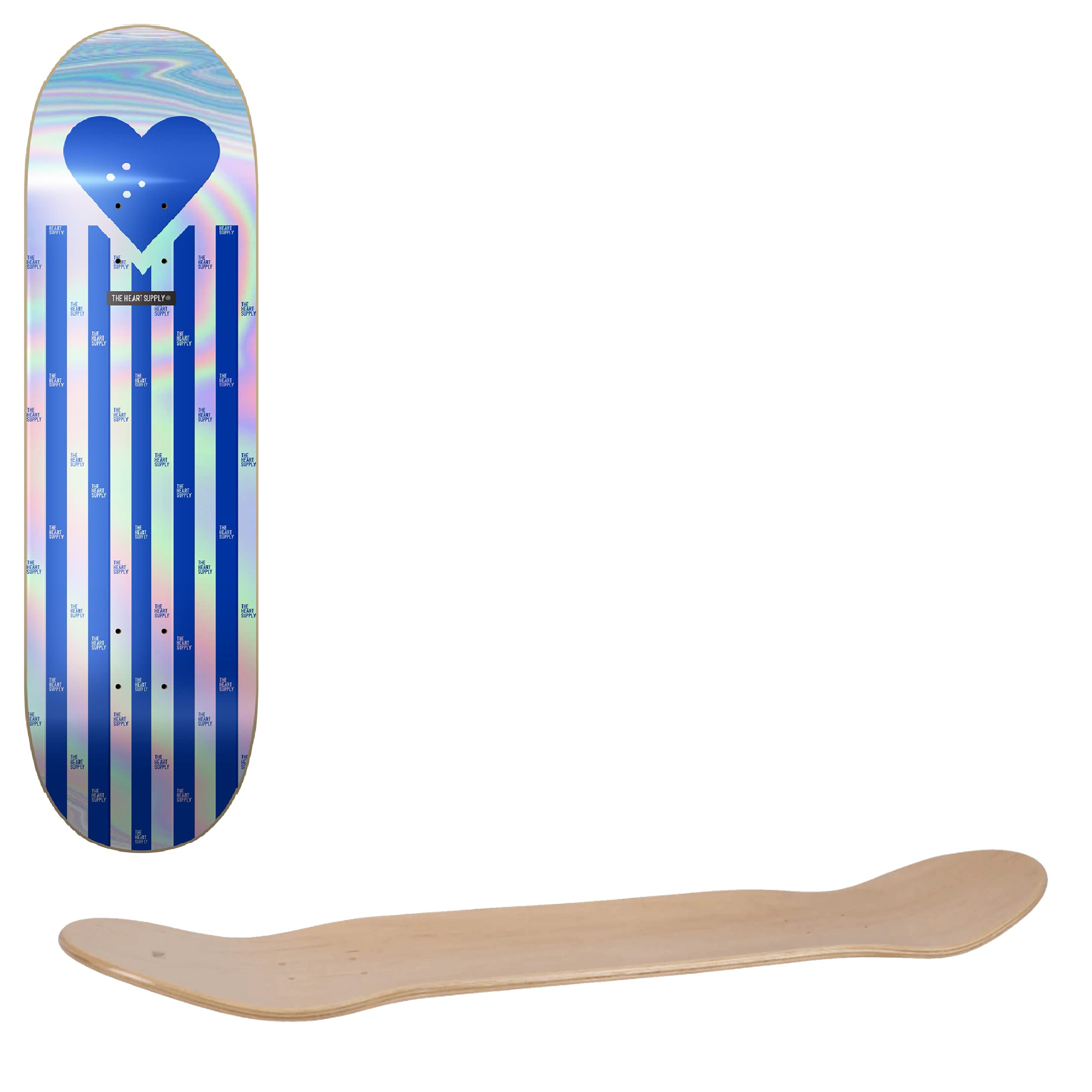 Planche de Skate Deck, R7 Foil Bleu Stripes 8.25