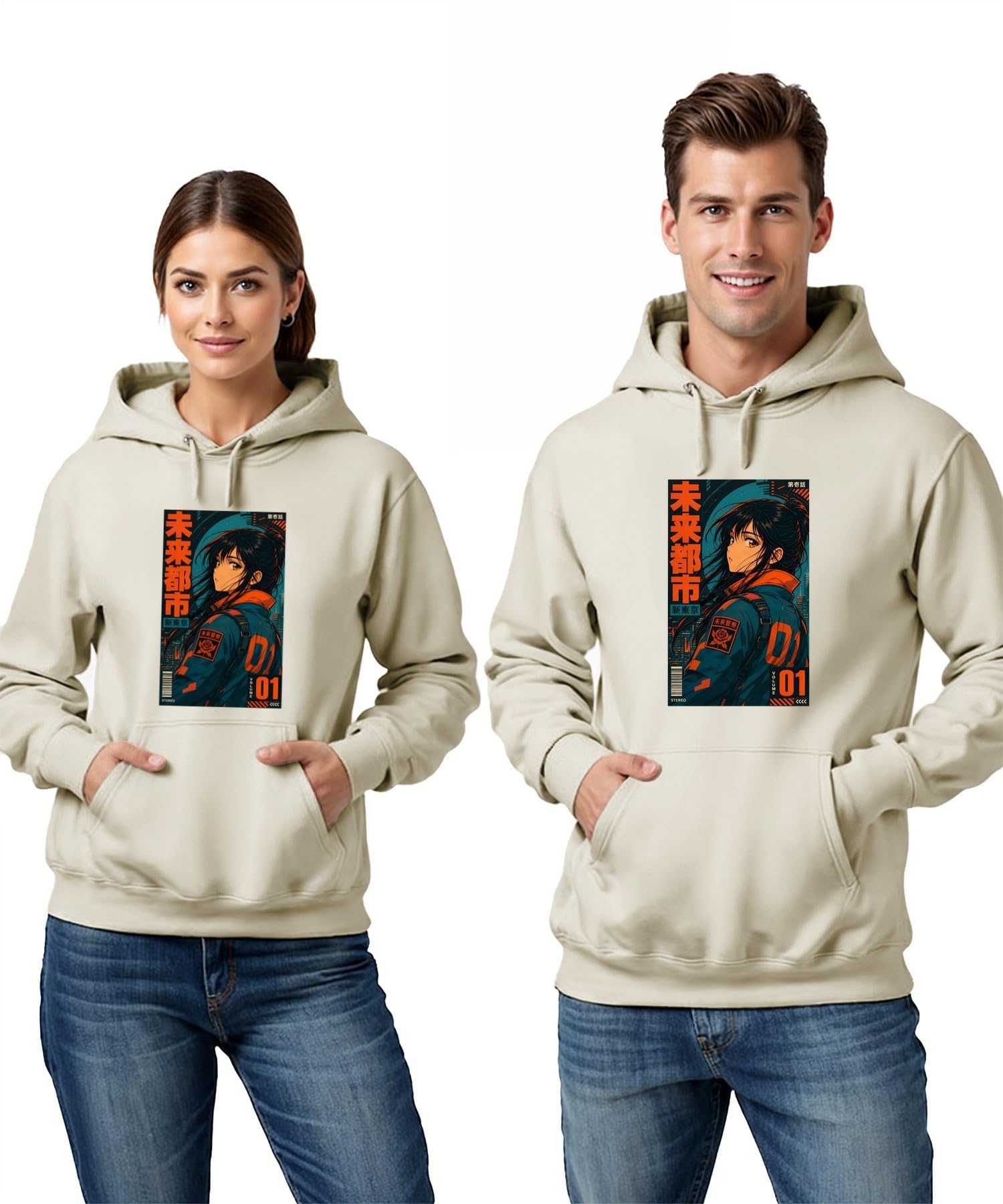 Anime Girl Cyberpunk Future Japan Y2K bluza z kapturem