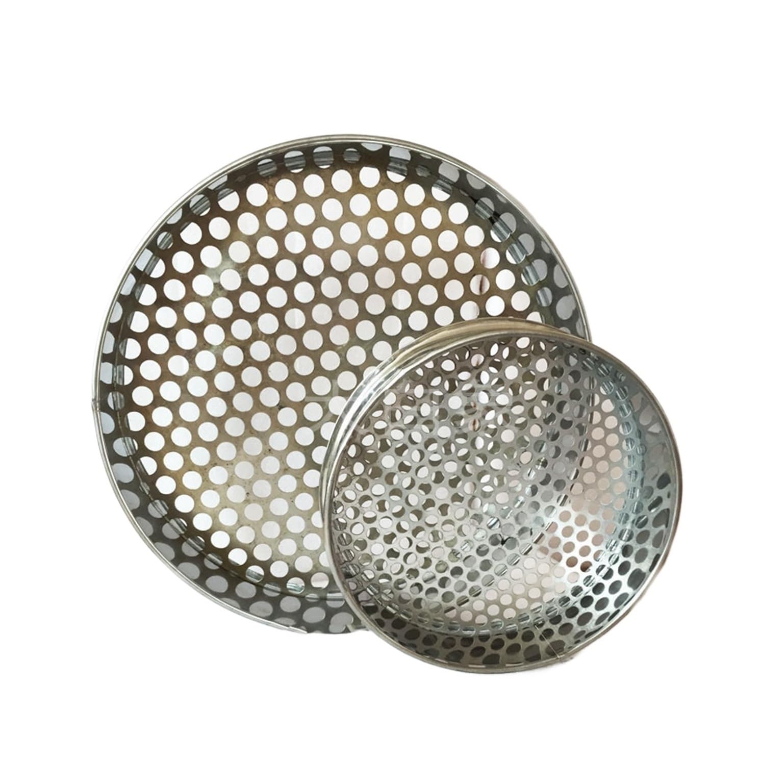 Laborsieb Maschensieb aus 304 Edelstahl, Durchmesser 10–35 cm, Küchensieb for Lebensmittel und Obst, rundes Loch, 1 Stück(0.8MMx25CM)
