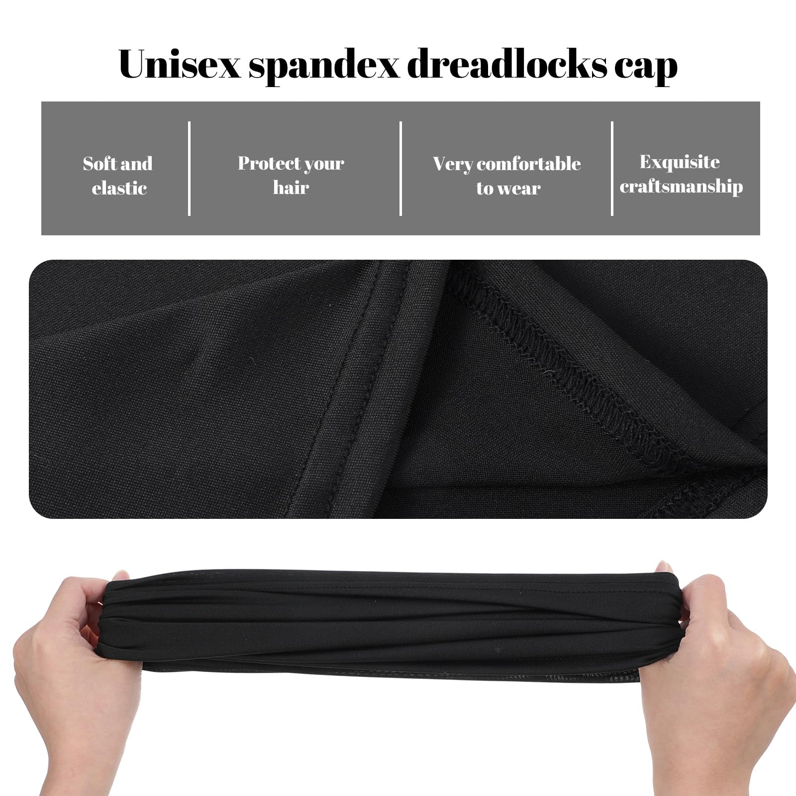 Molain Lot de 4 bonnets élastiques pour dreadlocks, chaussettes longues pour dreadlocks, bandes souples et extensibles, peuvent être utilisées comme bonnet de sommeil, bonnet de nuit unisexe pour