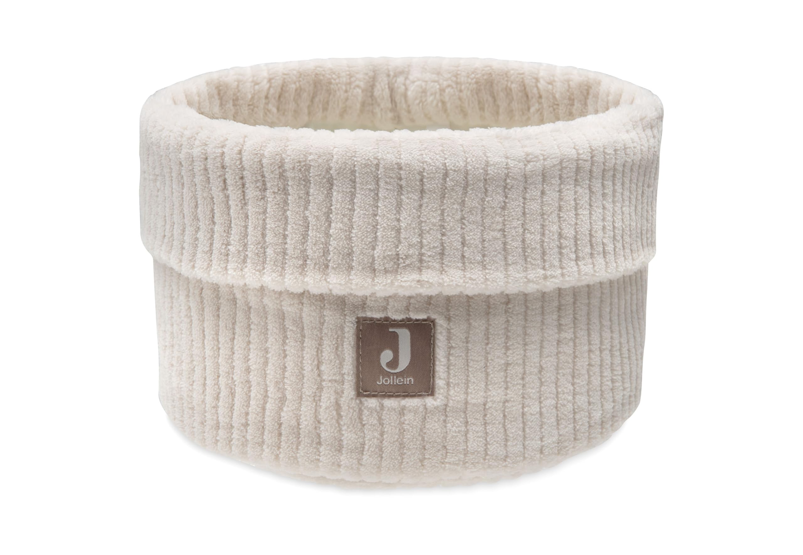 Jollein Panier de Toilette - Cloudy Rib - Oatmeal - Panier de Rangement pour Table à Langer - Organisateur de Table à Langer - Accessoire Bébé - 14x18 cm