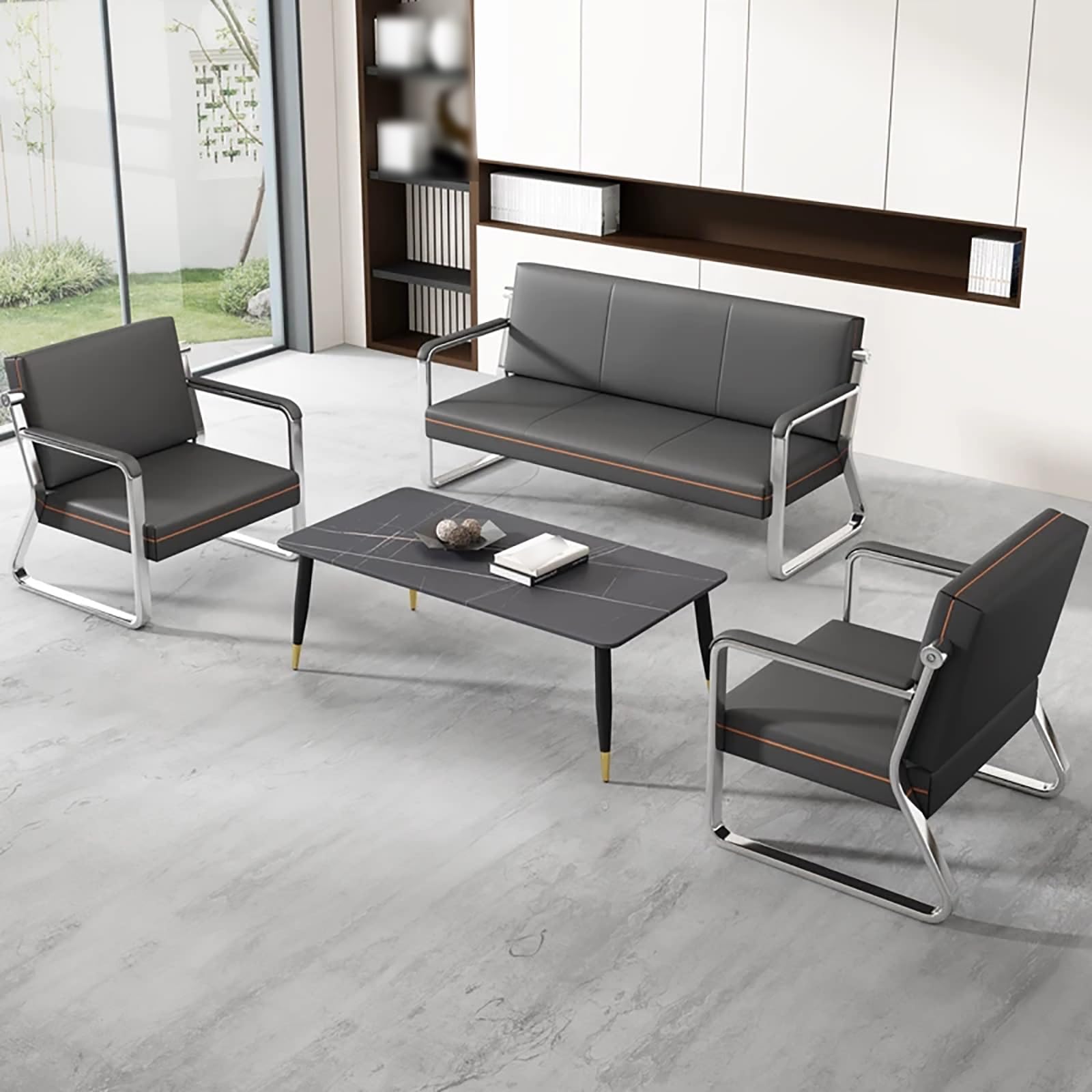 Wartezimmerbank mit Armlehne, Wartebank Gewerbliche Bürogastsitze, Empfangsstühle für Krankenhaus, Salon, Lobby(Gray,173x75x81cm)