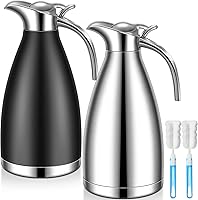 Vista 1 de Uiifan 2 piezas jarras térmicas de café de 68 oz, jarra de café aislada de acero inoxidable para líquidos calientes, olla térmica al vacío