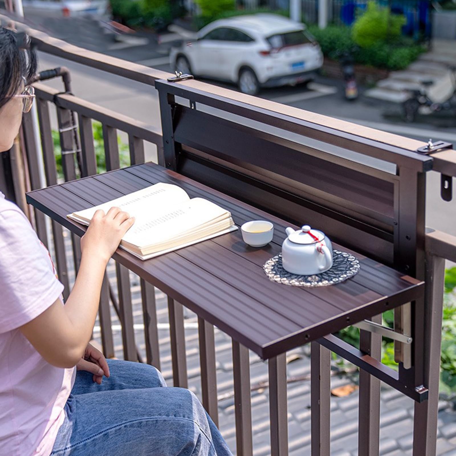 Table suspendue table de balcon pliable pour petits espaces extérieurs