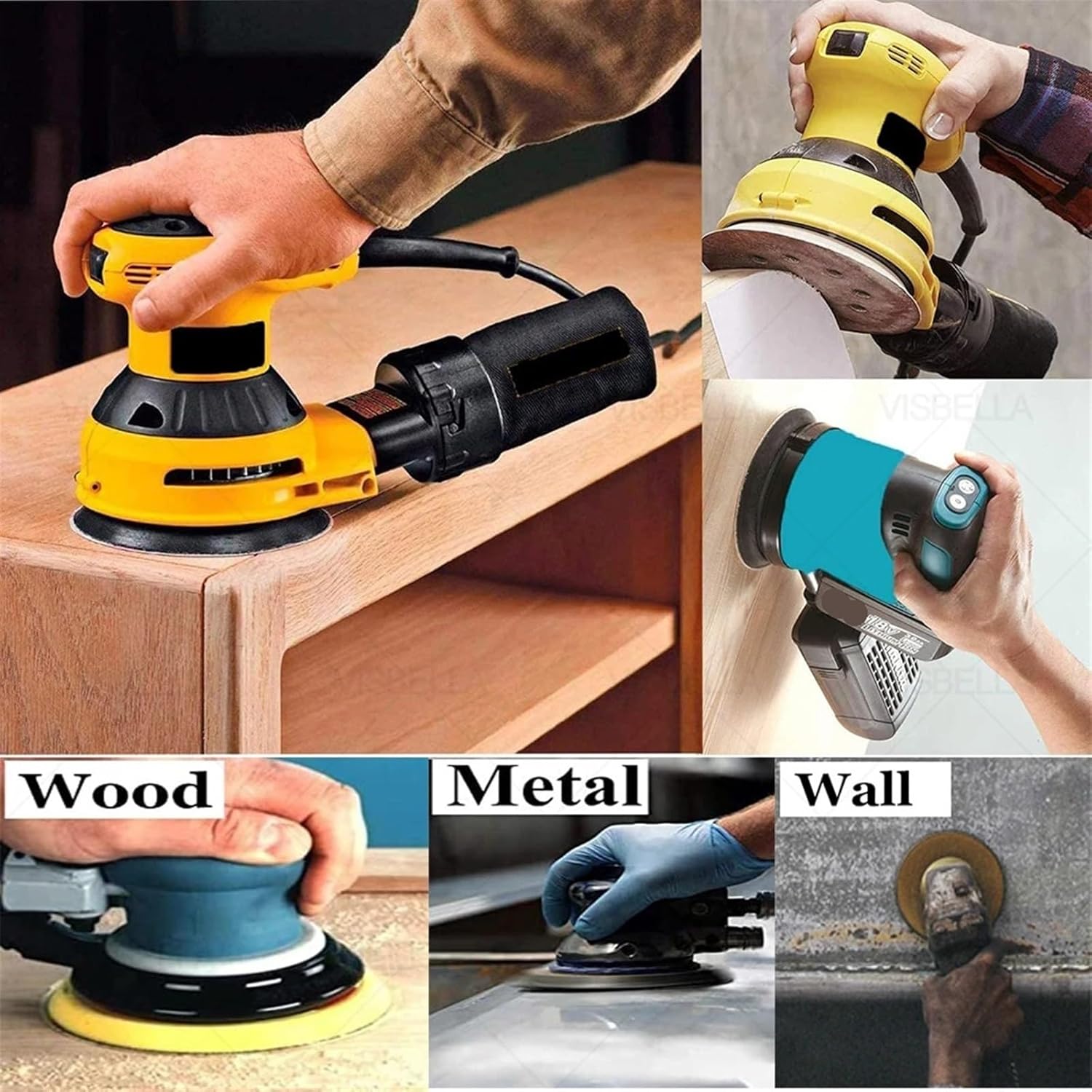 8 Hole 125mm Sandpaper Round Shape Sanding Discs Hook Loop Buffing Sheet(10PCS 240 grit)