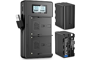 Rechargeable NP-F970 Dual Batteries and Smart Charger: Power Up Your Photography with NPF Technology