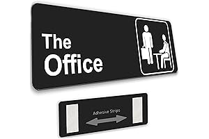 The Office Sign, Durable 9x3 Inches Clear Acrylic Premium Quality Name Plate Sign Office Decor