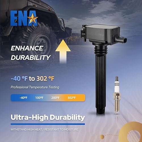 Miniatura 5 de ENA Juego de 6 bobinas de encendido y bujías de iridio para UF648 compatibles con Chrysler Dodge Charger Jeep Grand Cherokee Wrangler 200 300