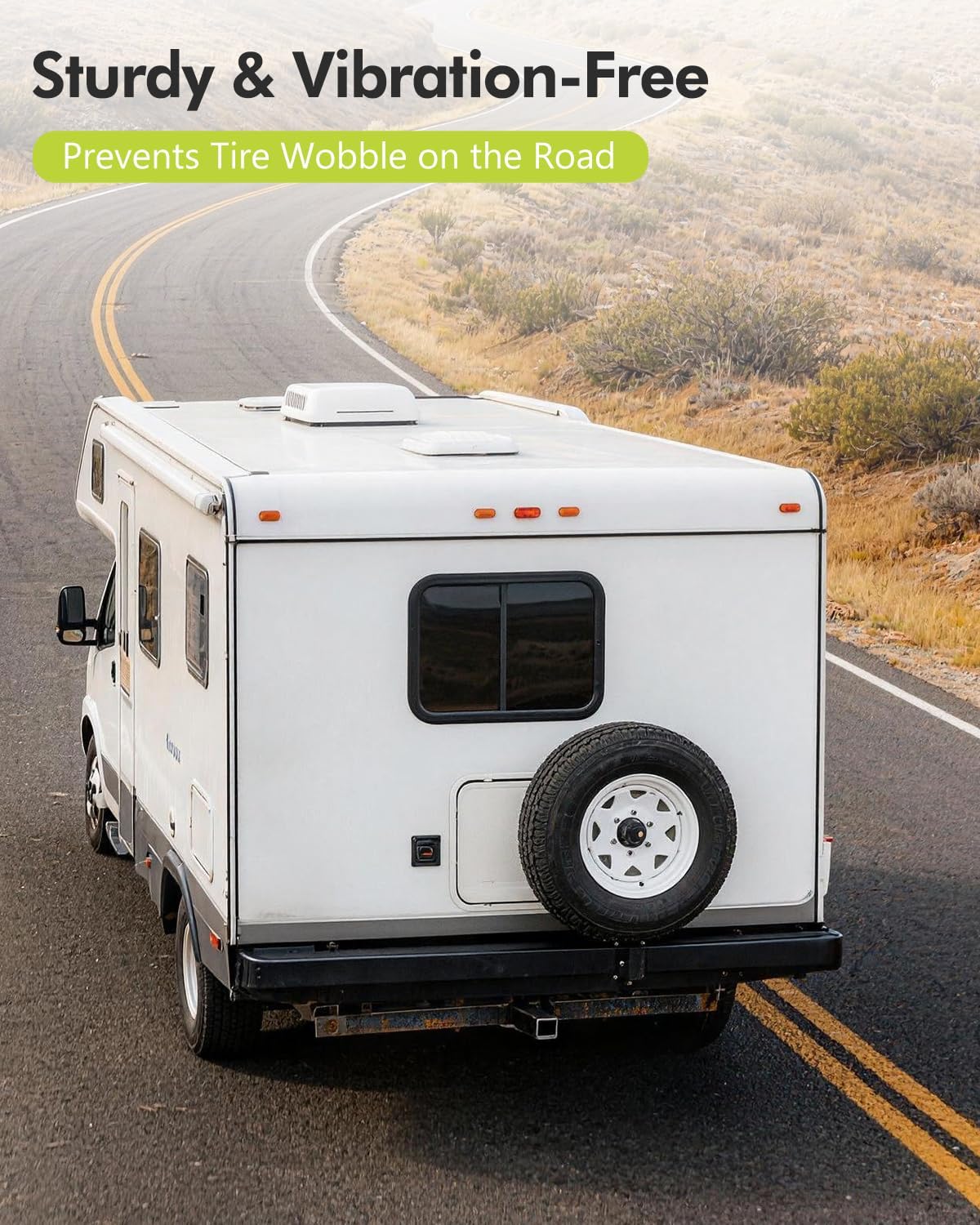 SPARKWHIZ Spare Tire Mount for Trailer, Spare Tire Carrier Fits Most 4, 5 & 6 Lugs Wheels with 3-Nut Design