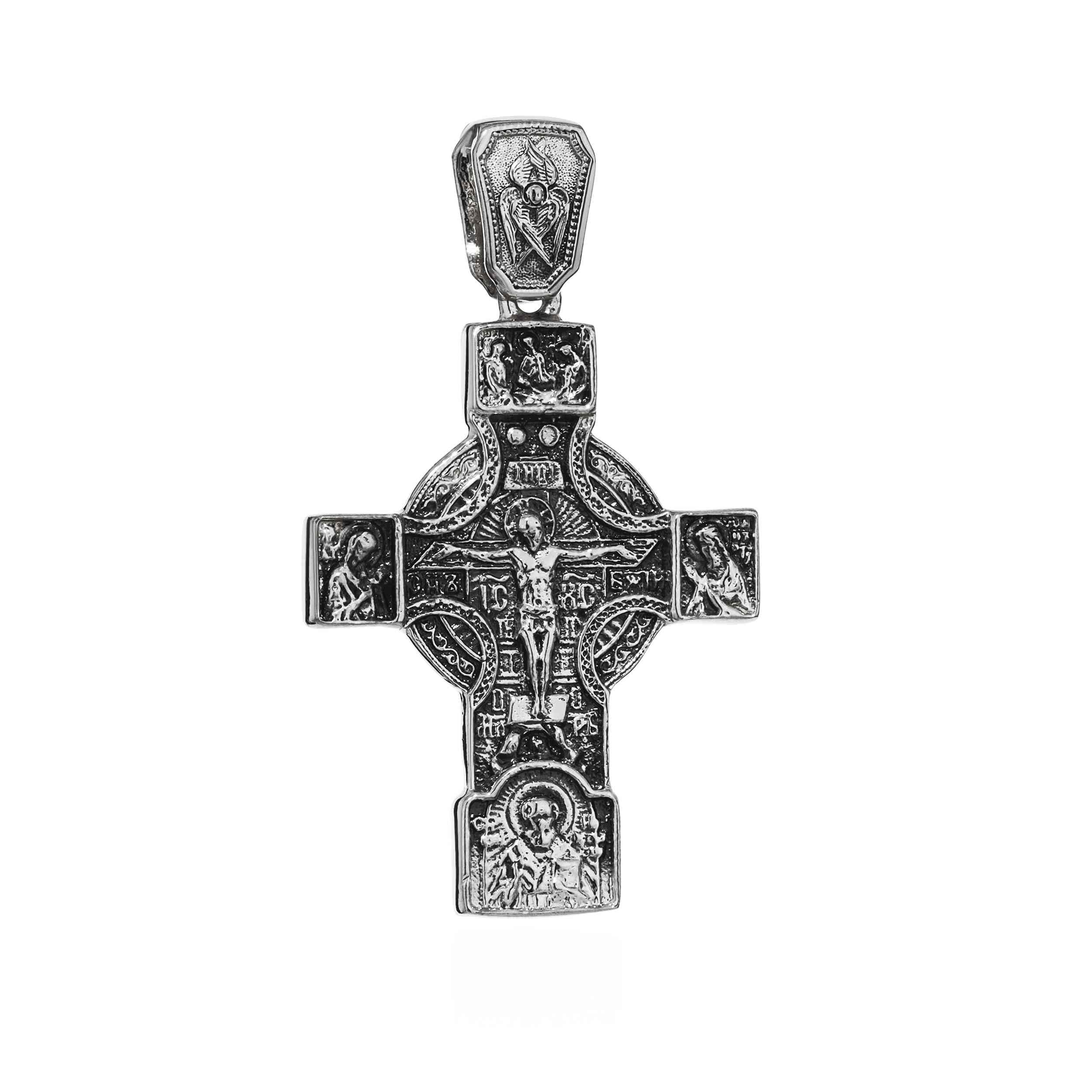 NKlaus Exquisiter zawieszka do łańcuszka ze srebra próby 925, krucyfiks, 35,7 x 28 mm, przepiękny detal 15460, Srebro