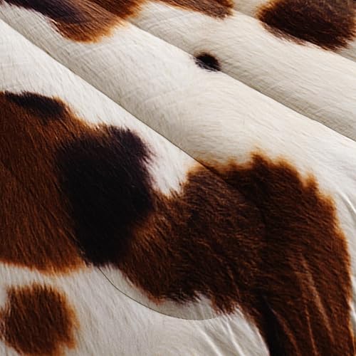 Miniatura 4 de QOOMO Juego de edredón de cama suave y ligero de piel de vacuno con estampado de piel de animal 3D, decoración de dormitorio, animales de granja