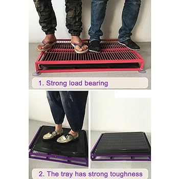 Toysmith Pet Dog Toilet Puppy Potty Tray Durable Pet Litter Pan Non Slip Pet Supplies Outdoor Dog Potty Pan Puppy Litter Toilet Portable Gray A