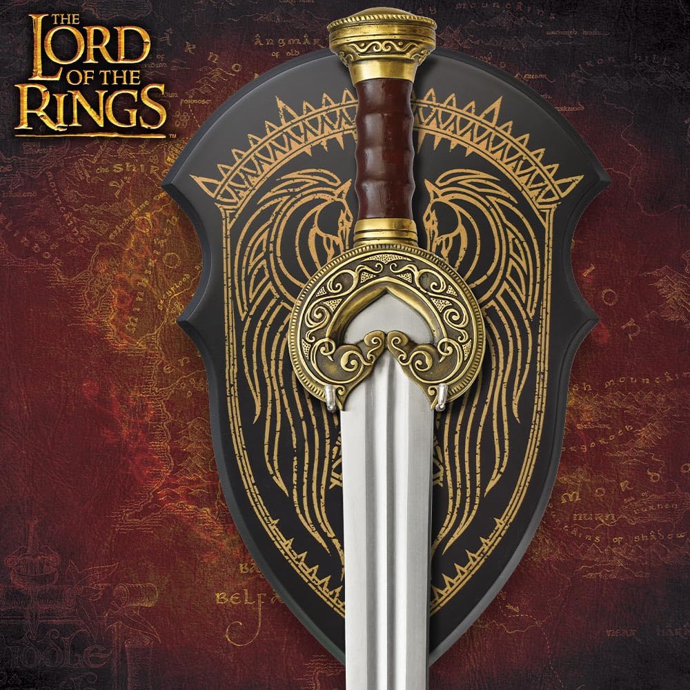 Herugrim Sword Battle Forged Edition Lord of The Rings | Full Tang Construction | 1070 High Carbon Steel Blade | Solid Brass Guard & Pommel | Leather-Wrapped Grip| Offically Licensed
