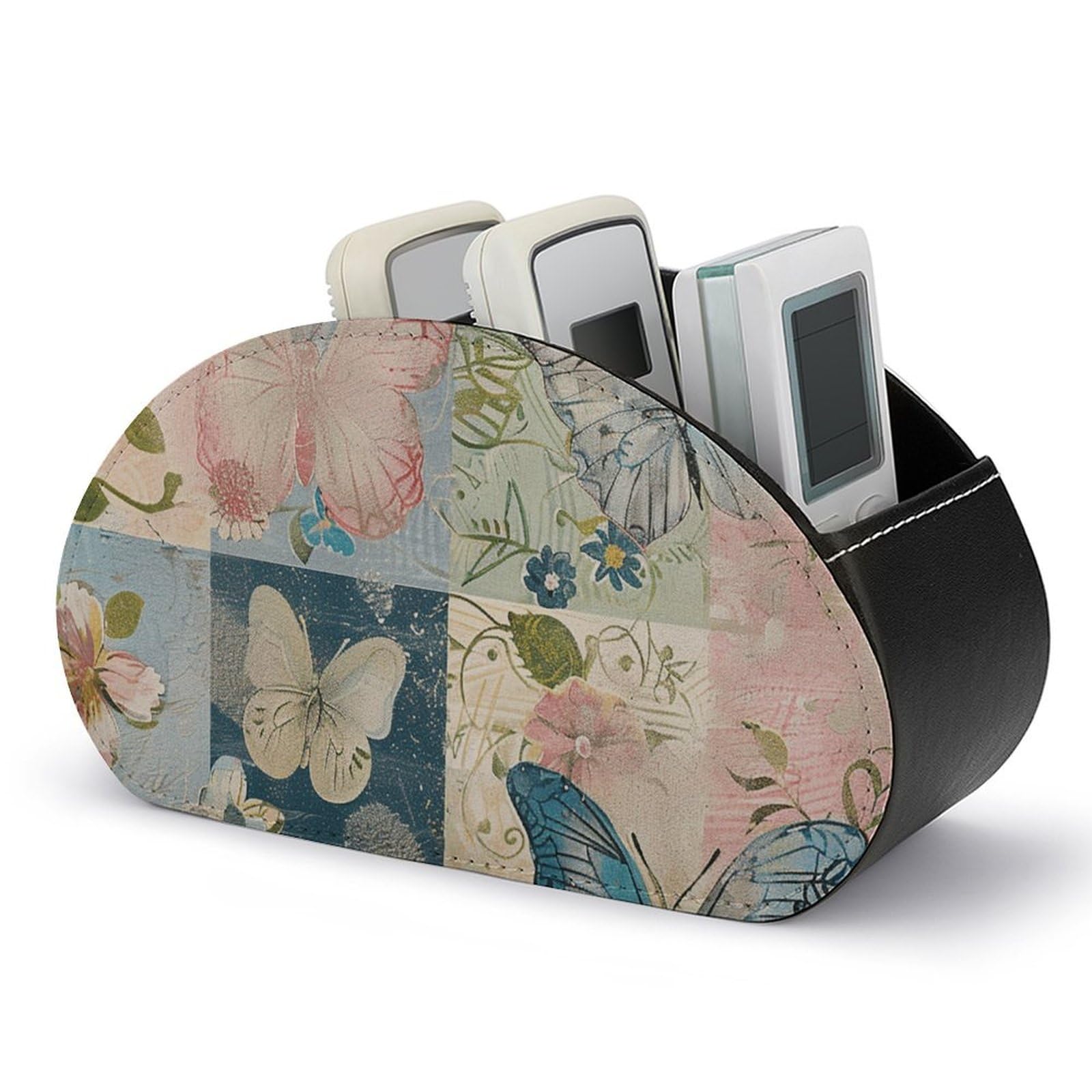 Rangement télécommande et maquillage à motif pour optimiser l'espace