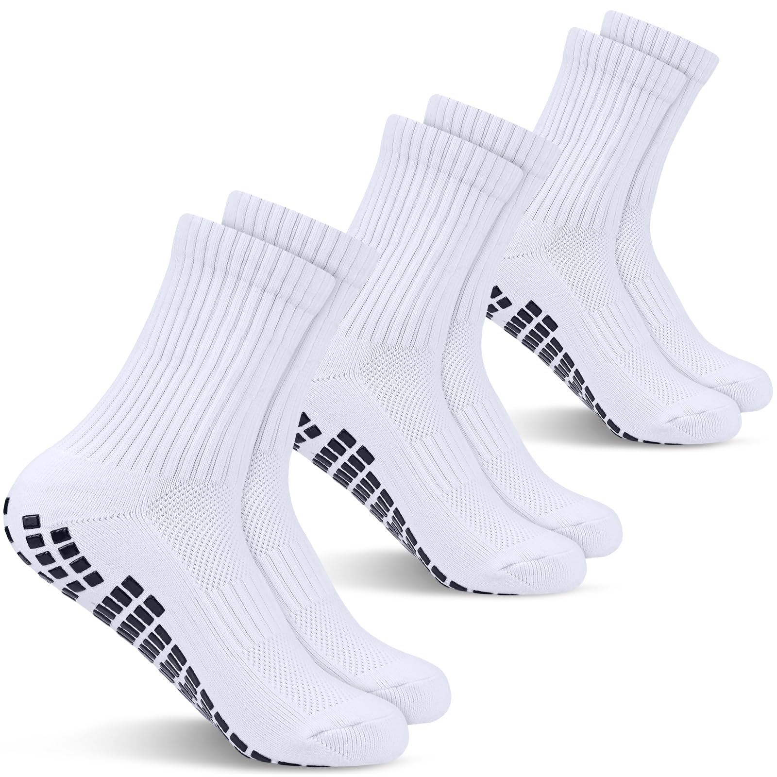 Daysx Kids Grip Socks Football Socks Boys Girls Junior Breathable Anti-Slip Rubber Pads Cushioned Athletic Sock for Basketball Rugby Tennis