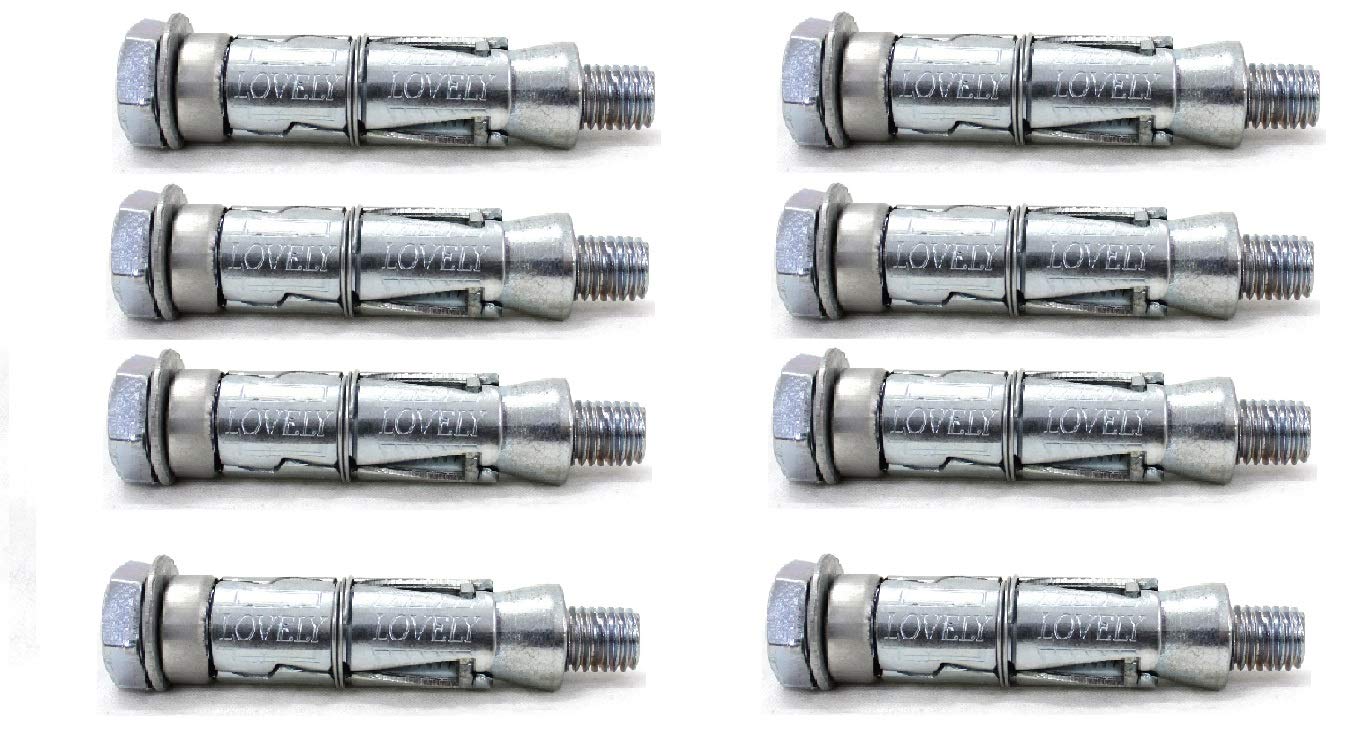 LOVELY® 8X60 MM Mild Steel Rawal Bolt Fastener Heavy Duty Size- Set of 8 Pcs.