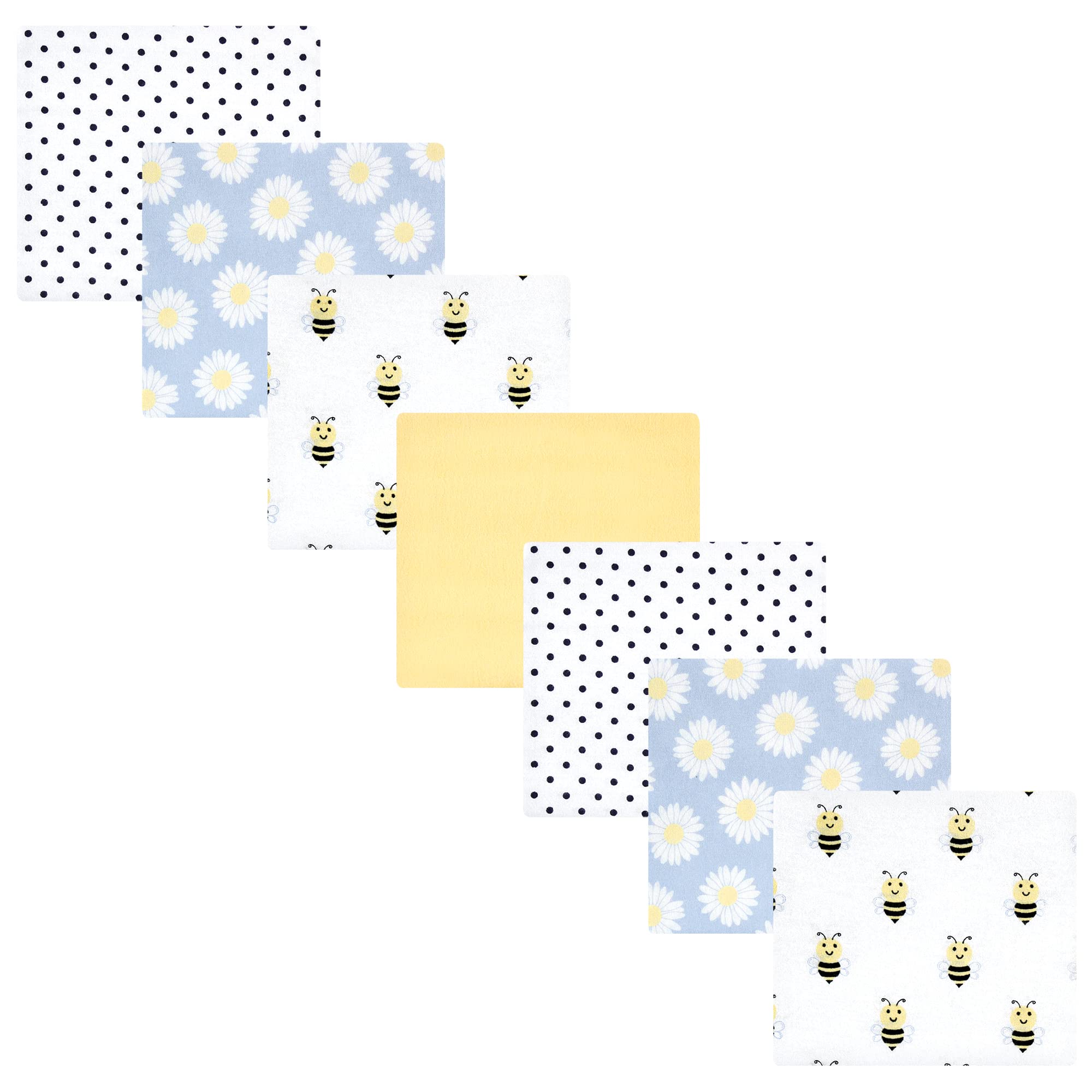 Hudson Baby Unisex Baby Cotton Flannel Receiving Blankets Bundle, Daisy Bee, One Size