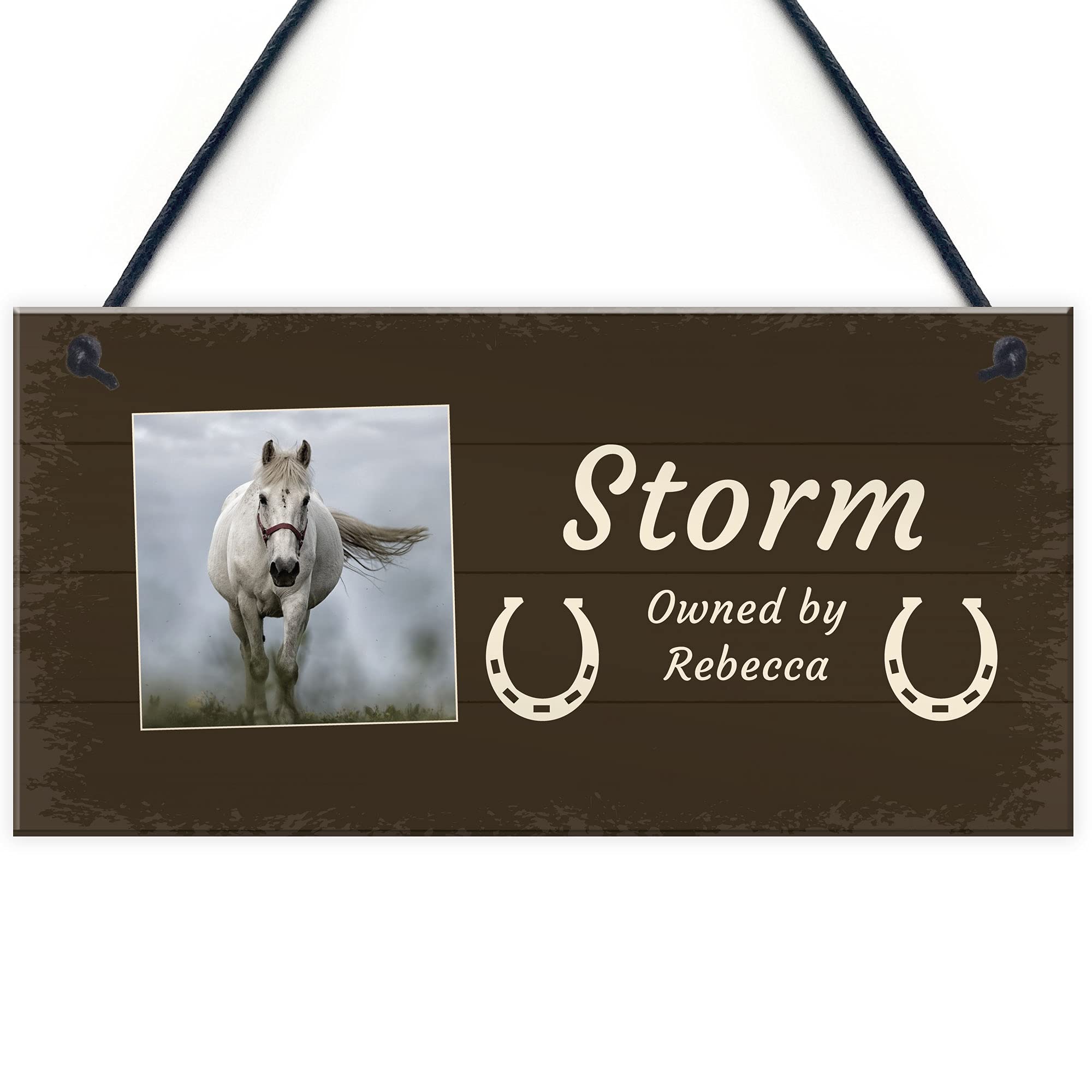 PERSONALISED Horse Lover Gift Hanging Stable Sign Home Decor Pet Sign