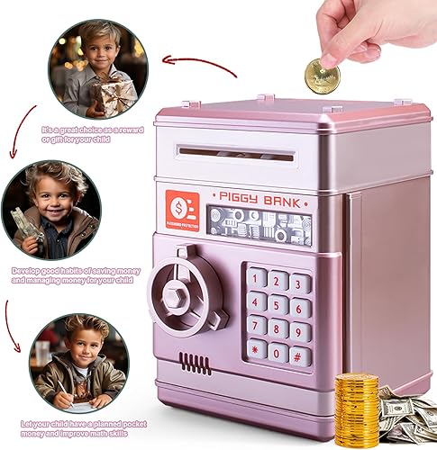 Miniatura 3 de LittleStar - Alcancía electrónica para niños y niñas, mini cajero automático electrónico para niños y bebés, caja de ahorro de dinero con