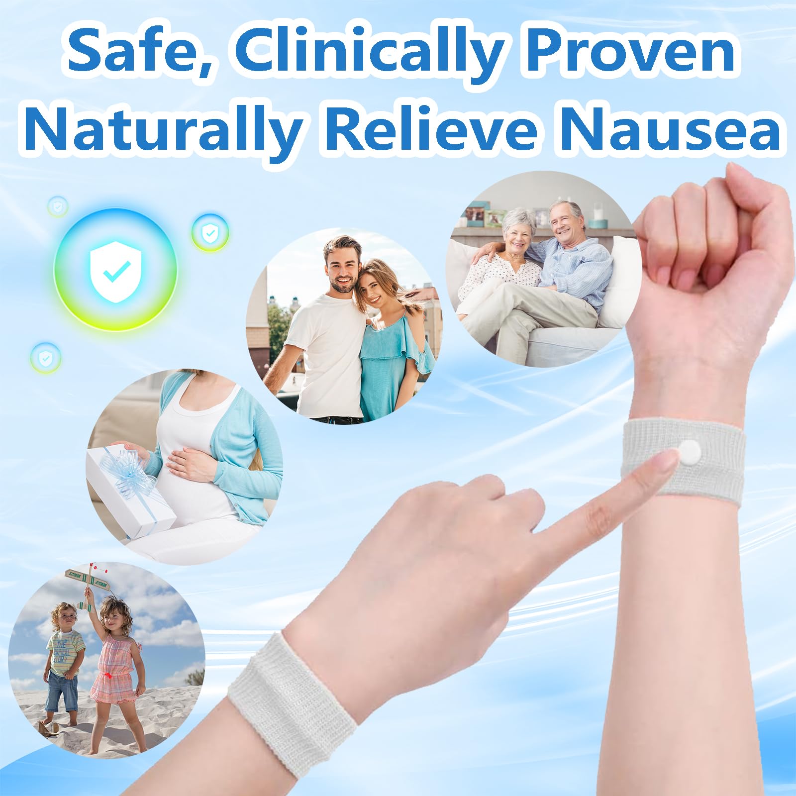 lankai 3 Piezas Anteojos Antimareos Set, Anteojos Portátiles Para Aliviar Las Náuseas, Pulseras Antimareo Niños Y Adulto, Aliviar El Mareo, Con Pulsera De Acupresión Contra Náuseas, Para Mareos
