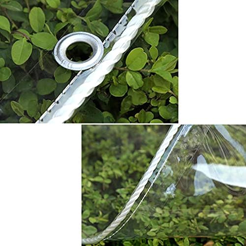 Miniatura 4 de Lona transparente de vinilo de PVC resistente de 0.014 in de grosor, lona de vidrio de 8 x 20 pies con ojales de metal, protege contra el agua,