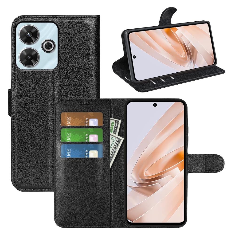 BOCTECH Cover per Xiaomi Redmi 13 4G / Poco M6 4G, Custodia a Libro Portafoglio in Pelle