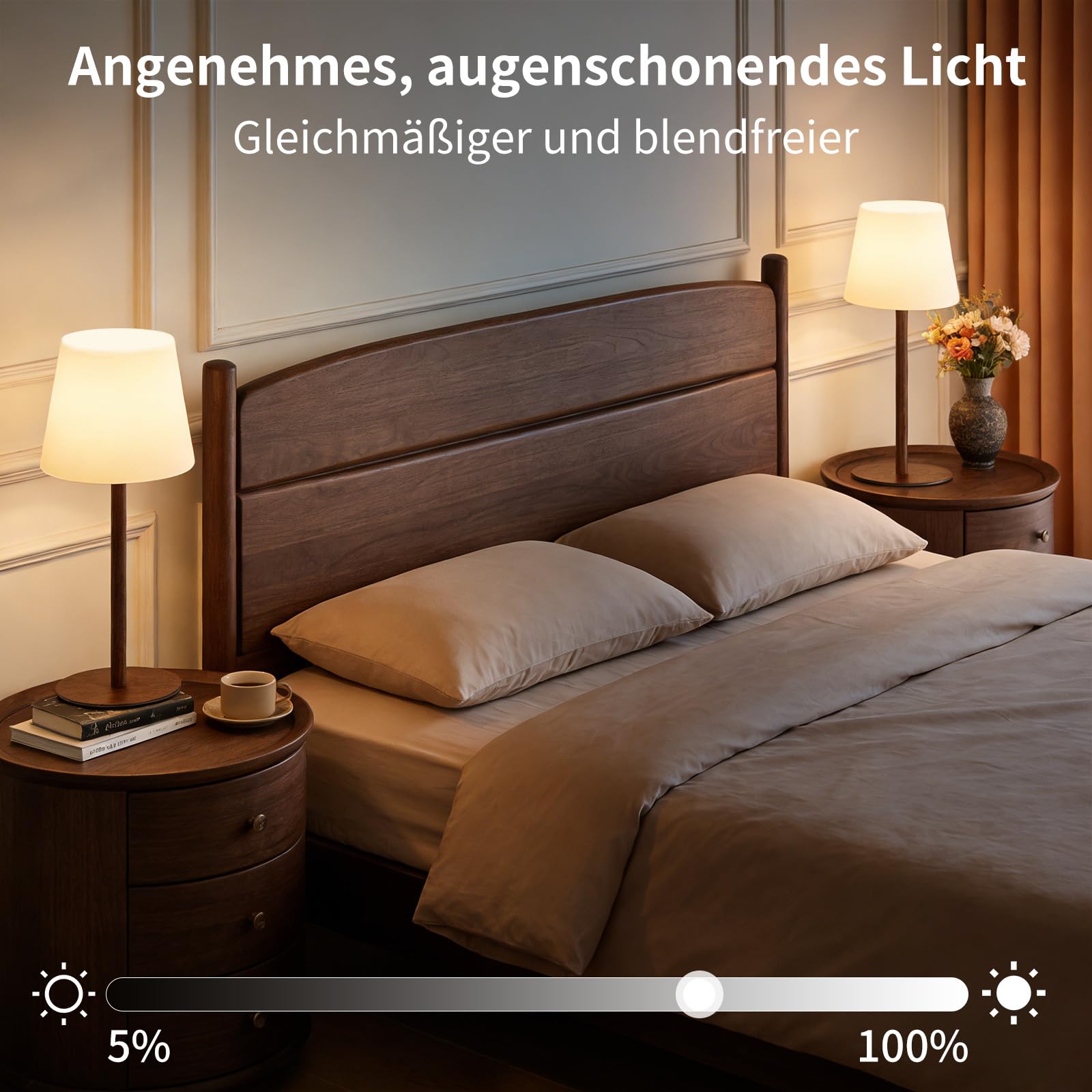 2er Set kabellose Tischlampe mit Fernbedienung, IP64 spritzwassergeschützt, Weißlicht bis 130 lm + RGB, 4000mAh Akku, 2 Höhen 27/41cm, stufenlos dimmbar, Timer, für innen & außen