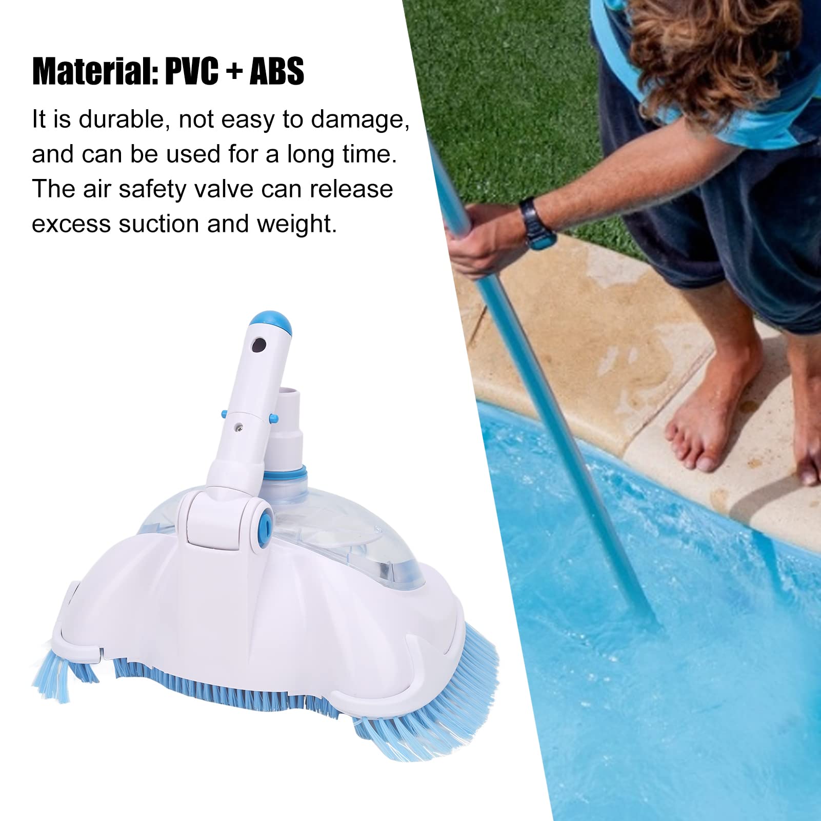 Cabezal de aspiradora Manual para Piscinas,Herramienta de Limpieza de Piscinas,Herramientas de Limpieza de Piscinas con integración de Limpieza por succión,para Piscinas