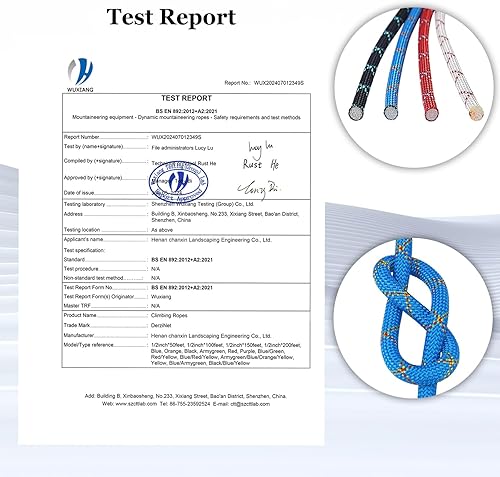 Miniatura 5 de Cuerda de poliéster de doble trenza de 12 pulgada x 100 pies, cuerda de toro de alta resistencia para columpio, trabajo en árboles, vela, remolque,