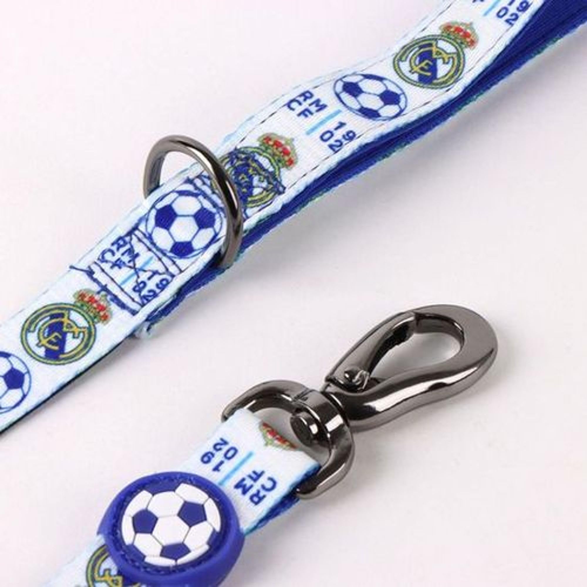 Correa Real Madrid para Perros Talla M Oficial con Escudo Bordado Acabados Premium Resistente