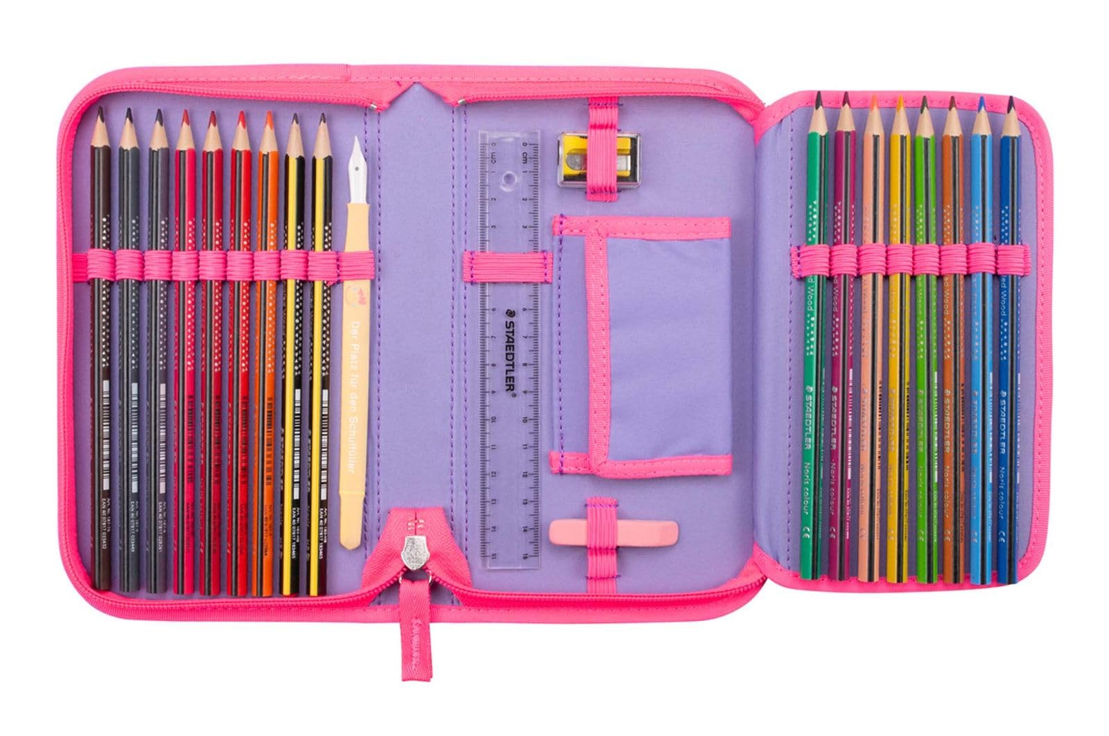 DerDieDas Schulranzen Set 5-TLG. ErgoFlex Easy NEON Punkie