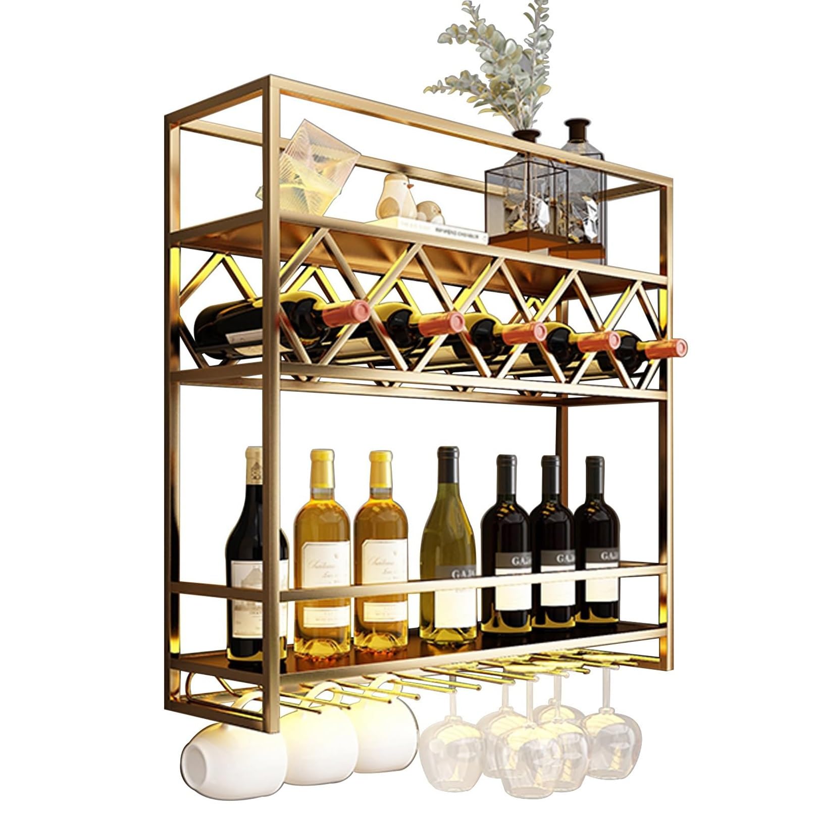 Support de rangement mural haut de gamme en métal moderne pour grands crus