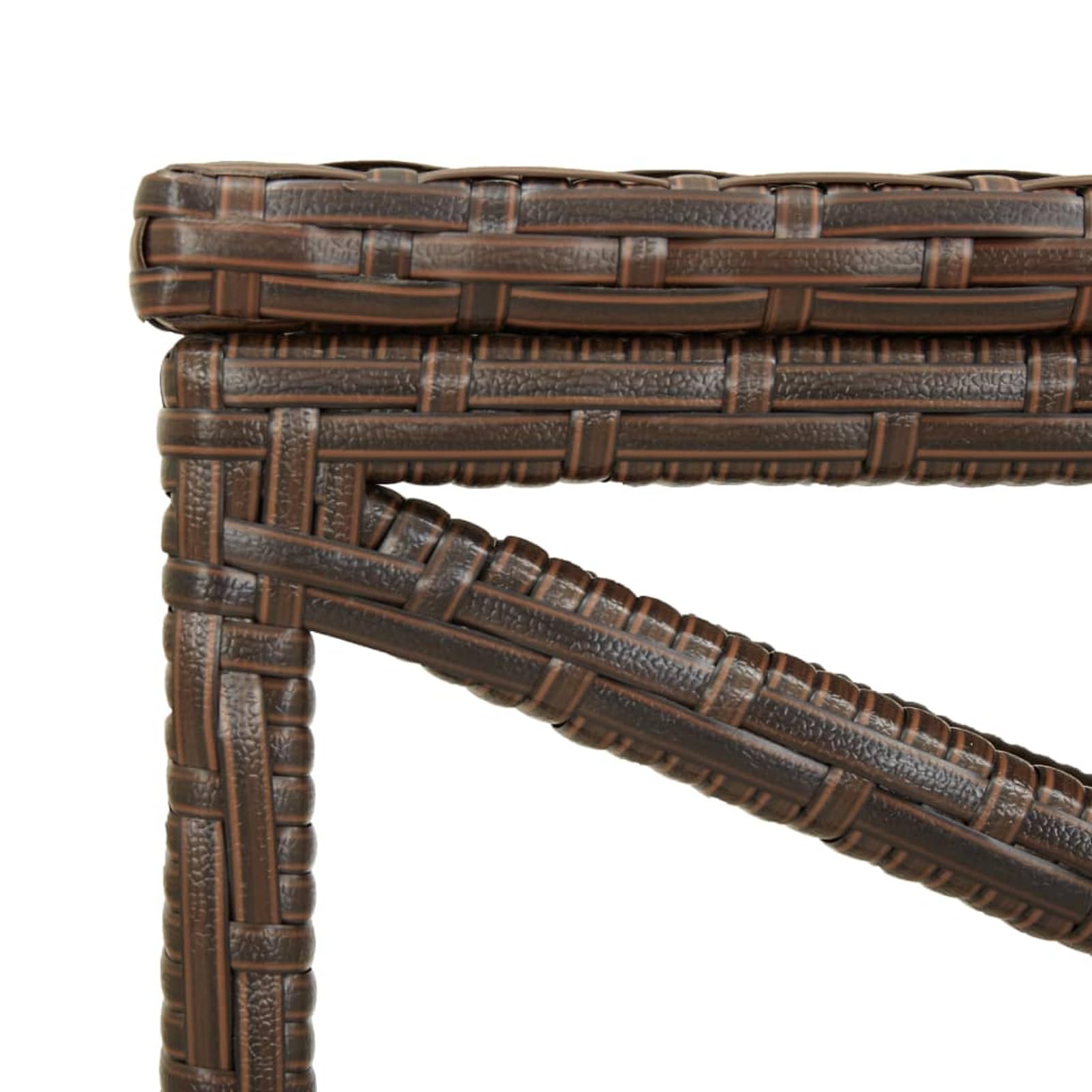 Ławka ogrodowa 120 cm polirattan, brązowa, stal malowana proszkowo | Wodoodporny rattan PE, wytrzymały stelaż stalowy, łatwy do czyszczenia, na taras, basen i ogród