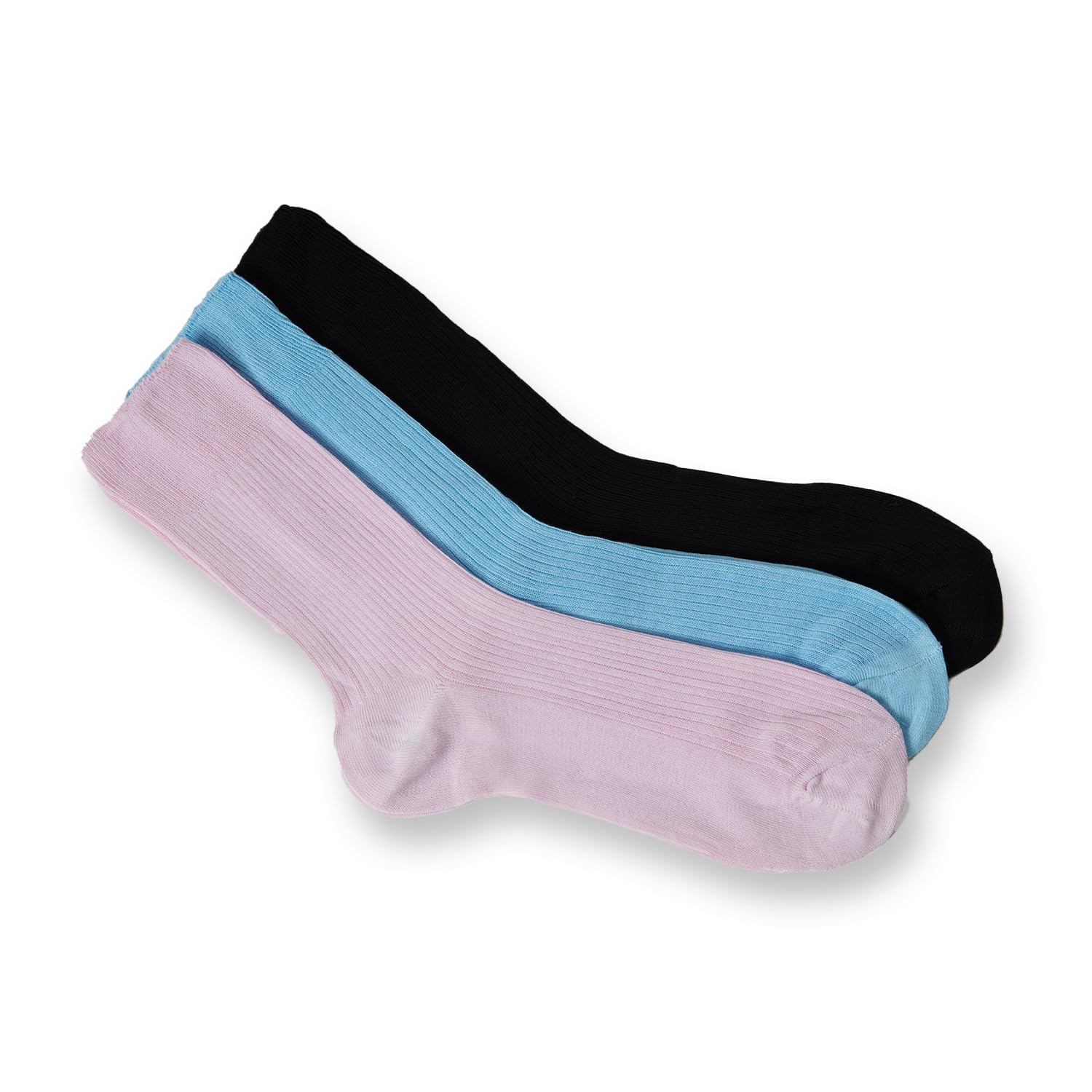 Coopers Of Stortford Unisex Black / Pink /Blue Comfort Grip Socks For Men & Women 100% Cotton (Ladies Uk 4-7, Black/Pink/Blue)