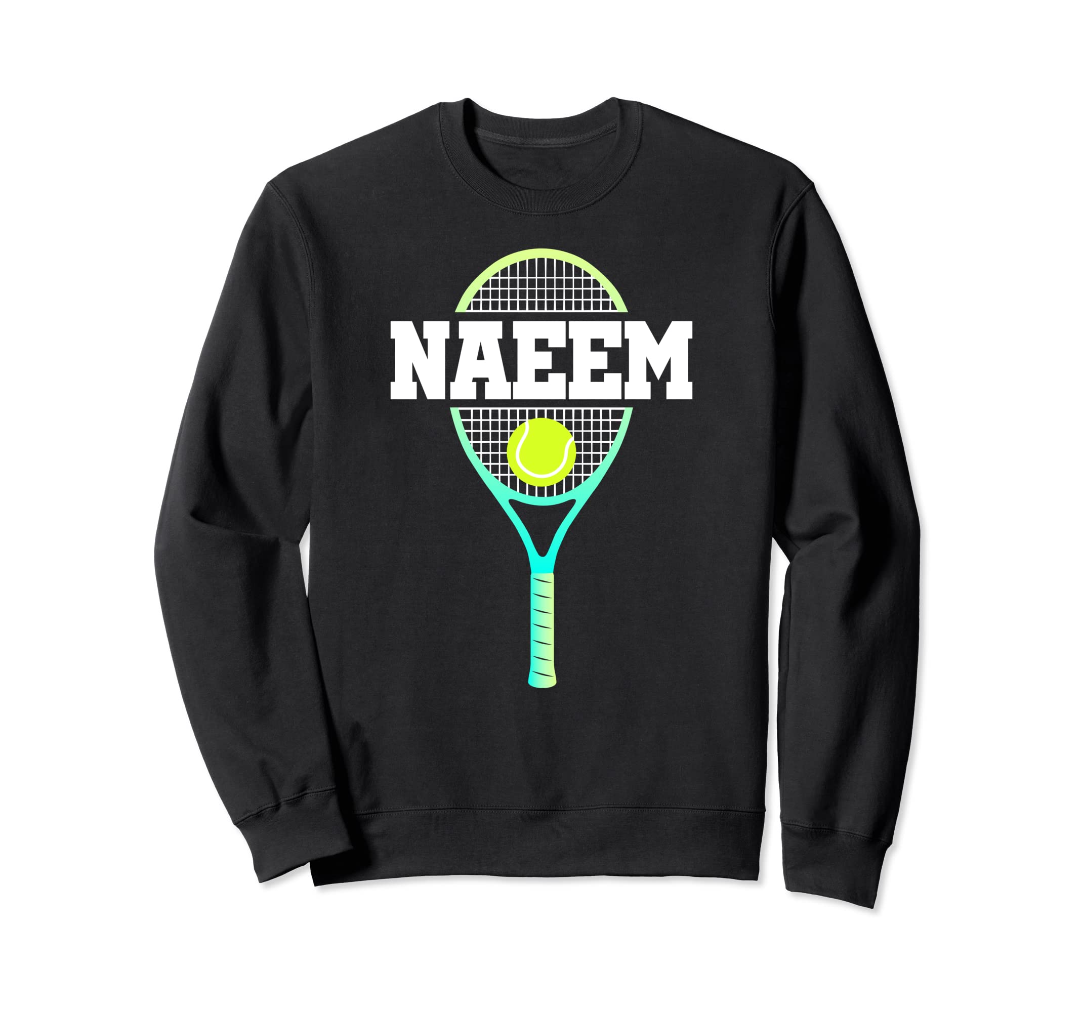Naeem Name Tennis Player Boys Ball and Racket Sports Fan Sweatshirt