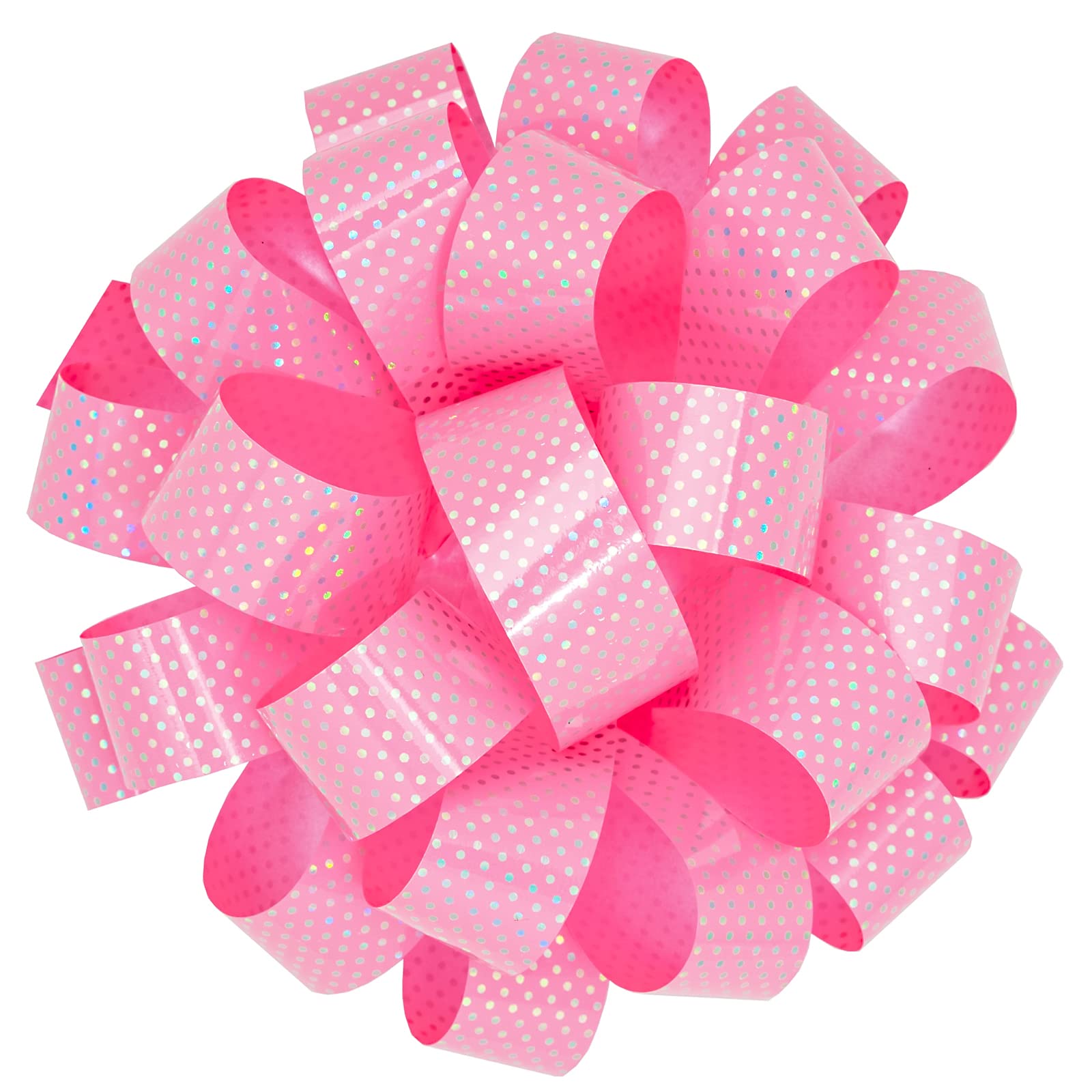 MAYPLUSS 9" Gift Bow, 1 Bows, Pink Dot, Perfect for Birthday, Holiday, Party Favors Decorations