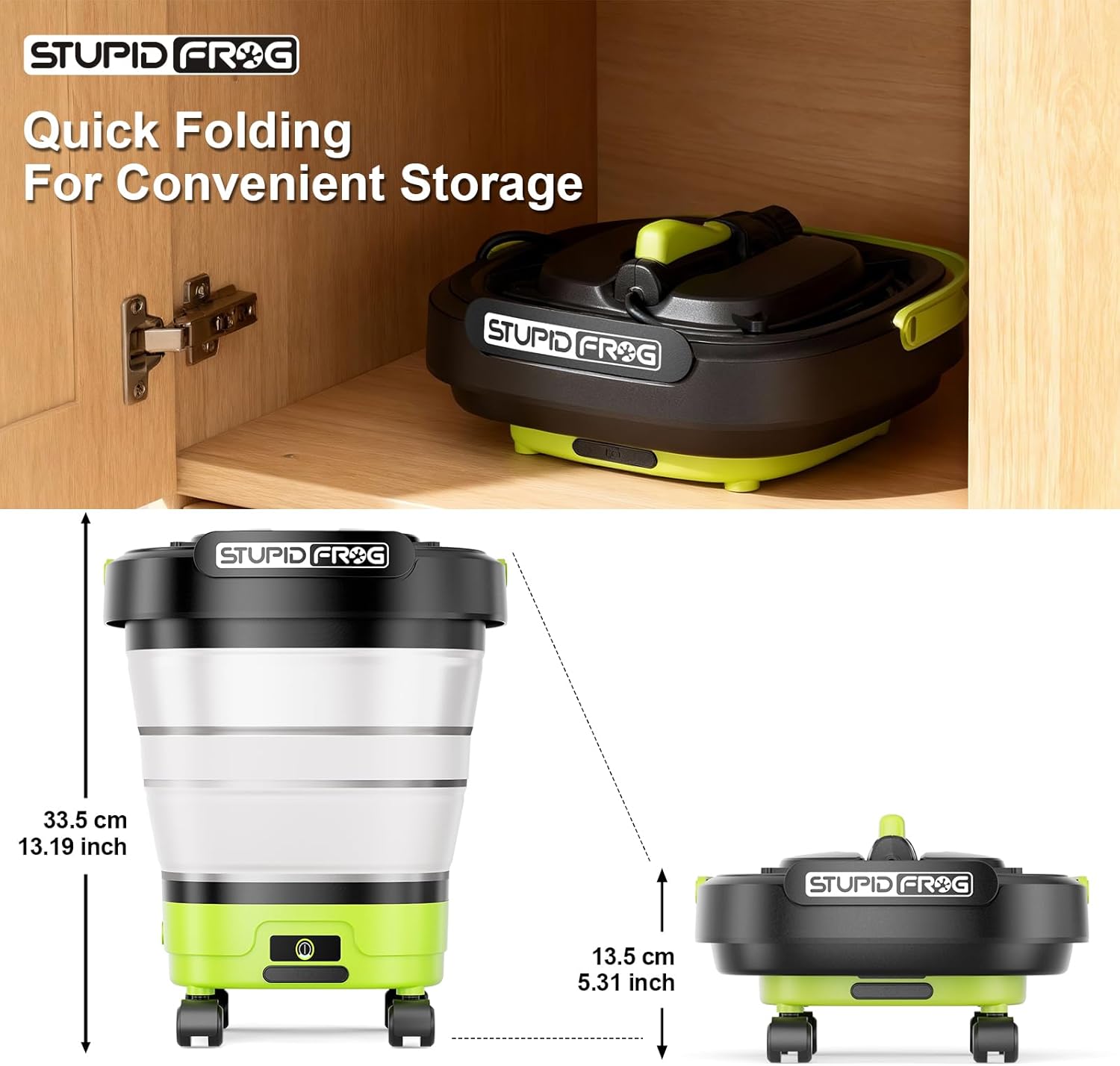 Portable Cordless Pressure Washer with Foldable 12L Water Tank, 4-in-1 Nozzles, Long-Lasting Battery, Perfect for RV, Camping Gear, Car Detailing and Pet Friendly Cleaning