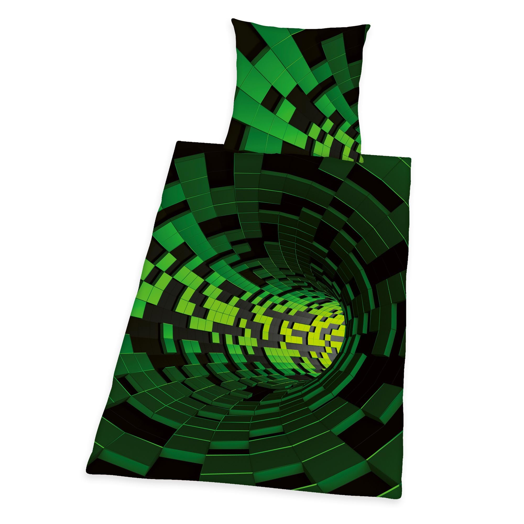 Herding Zestaw pościeli z efektem 3D, poszewka na poduszkę 80 x 80 cm, poszwa na kołdrę 135 x 200 cm, z gładko działającym zamkiem błyskawicznym, 100% bawełna/Renforcé