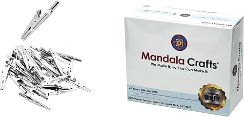 Miniatura 3 de Mandala Crafts Pinzas de cocodrilo pequeñas de metal para manualidades  2 pulgadas, 100 unidades, pinzas de cocodrilo de metal diminutas para soldar