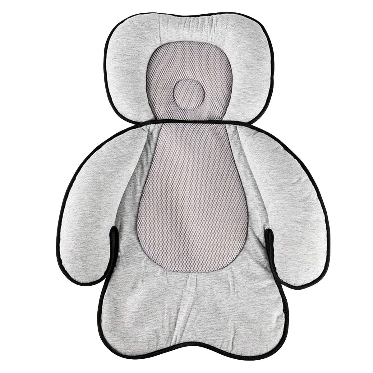 iFCOW Cojín para cochecito de bebé, cojín de asiento de coche para bebé con almohada extraíble para la cabeza universal para cochecito infantil y cojín de apoyo para la cabeza y el cuerpo