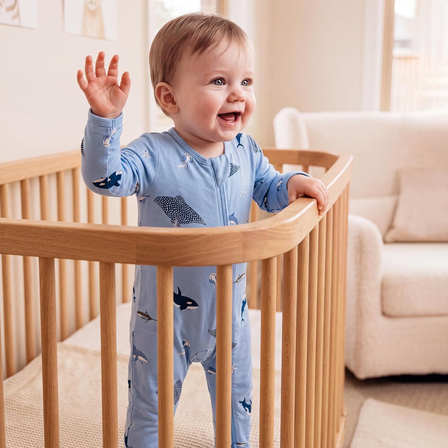 BubblePanda Rayon Made From Bamboo Baby Pajamas Long Sleeve Sleepers