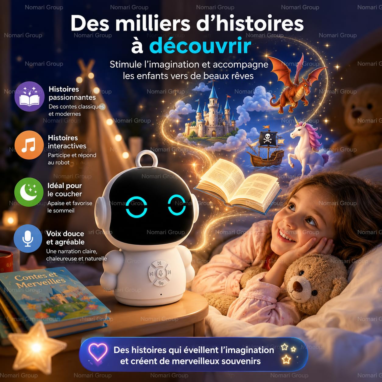 Générique Robot IA Educativo Bambino con Riconoscimento Vocale