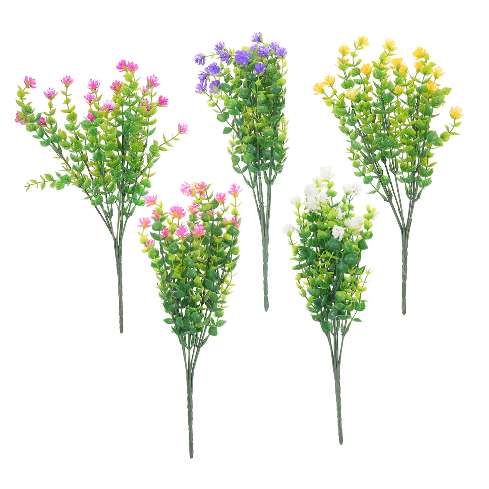 DECHOUS 25piezas Ramo De Flores Artificiales De Eucalipto para Decoración De Interiores Accesorios De Fiesta y Centro De Mesa Falsas Plantas Lifelike Variedad De