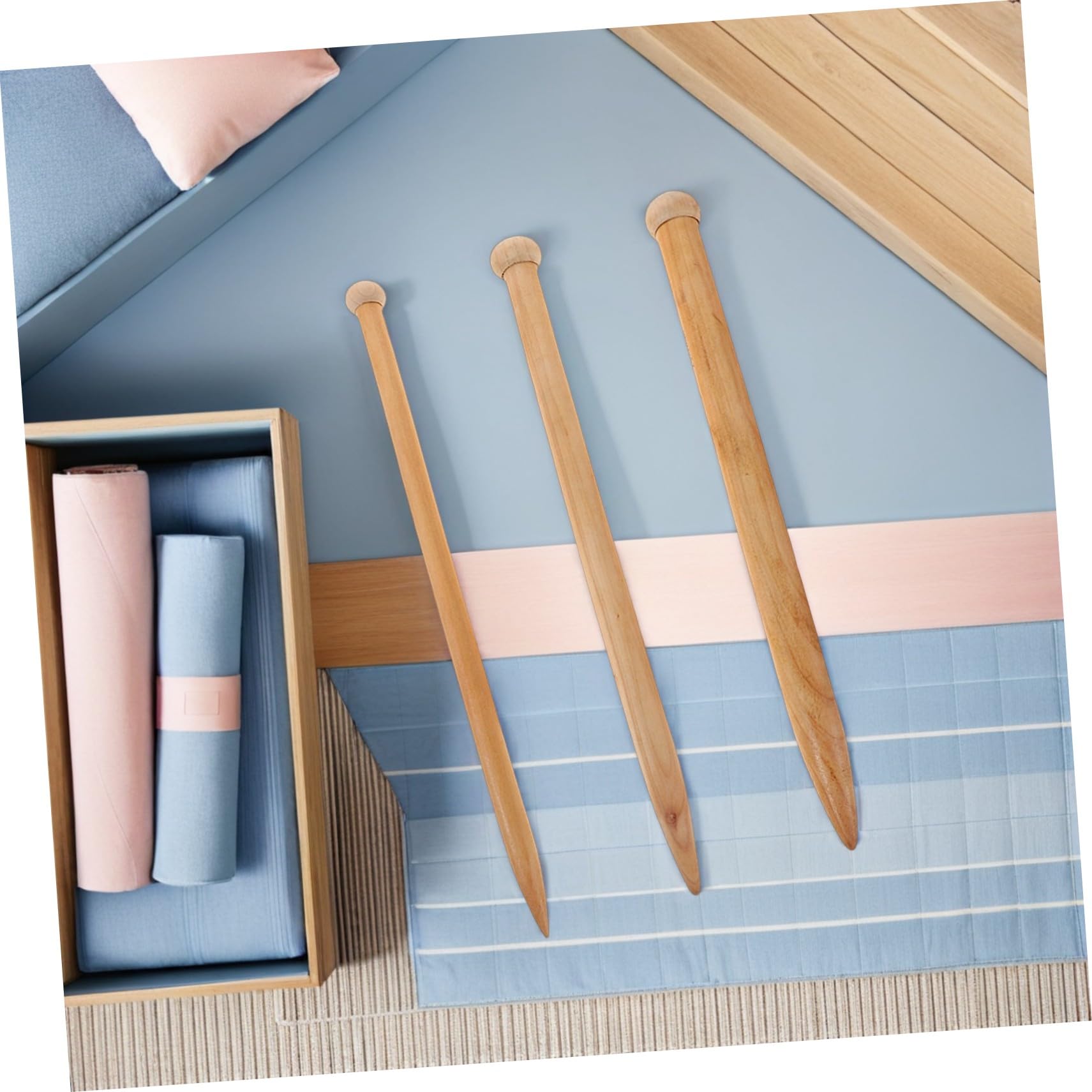 SEWOART 6 Stück Jumbo Holz-stricknadeln Gerade Dicke Nadeln Für Grobe Anfänger DIY Decken Schals Handarbeit Werkzeug Für Vielseitige Bastelprojekte