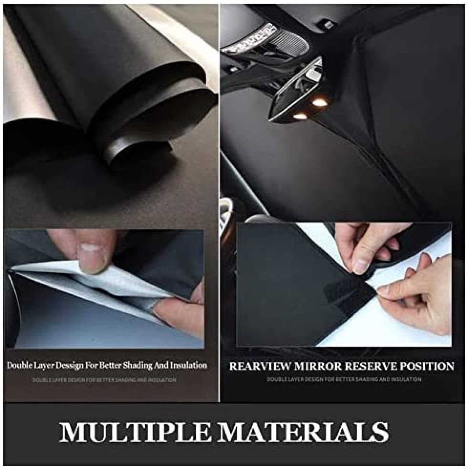 YAKEFLY - Parasol Para Coche, Parasol Para Ventana Trasera Con Ventosas, Parasol Para Parabrisas