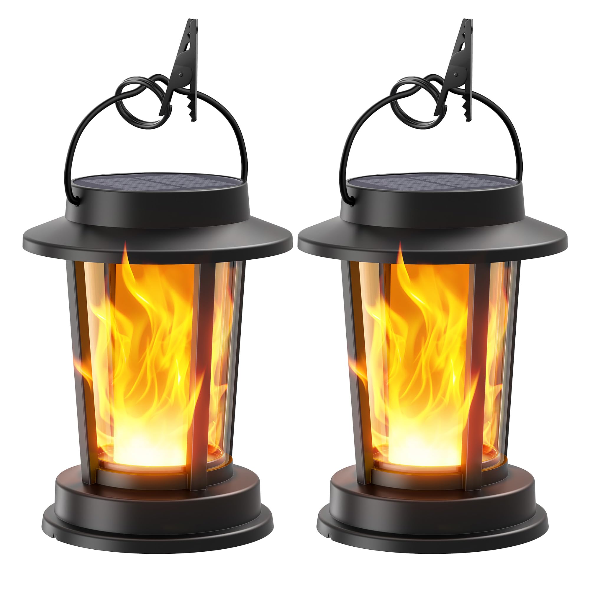 TuyLuxe Solarlampen für Außen Hängend/Stehend, Solar Laternen für Draußen Warmweiß, IP65 Wasserdicht Retro Solarleuchten Gartendeko mit Clips für Außen Garten 2 Stücke