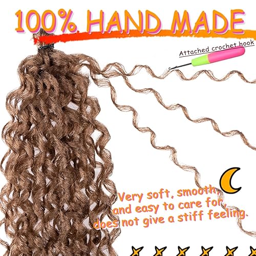 Miniatura 4 de Beverlee Cabello de ganchillo suave de 10 pulgadas, paquete de 8 extensiones de rastas de cabello rizado suave con extremos rizados, cabello